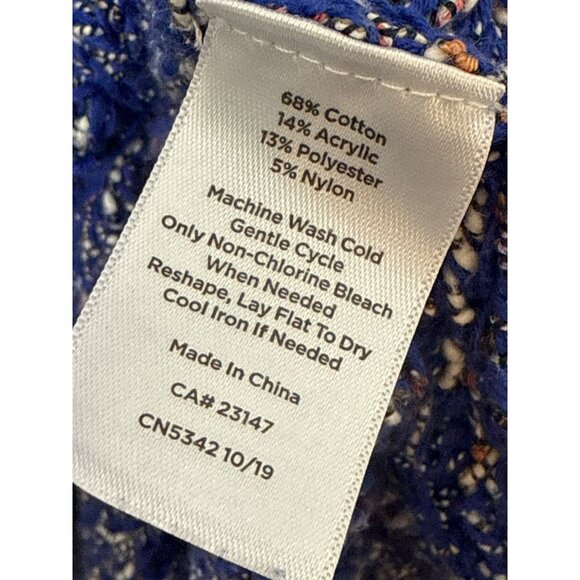 Talbots Plus Open Knit Sweater Tunic Stretch Crew Neck Speckled Blue Boat Neck 3 - Picture 7 of 7